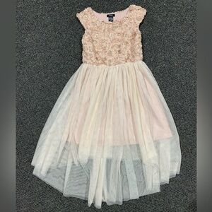 Zunie Blush Floral Bodice Tulle dress for Girls